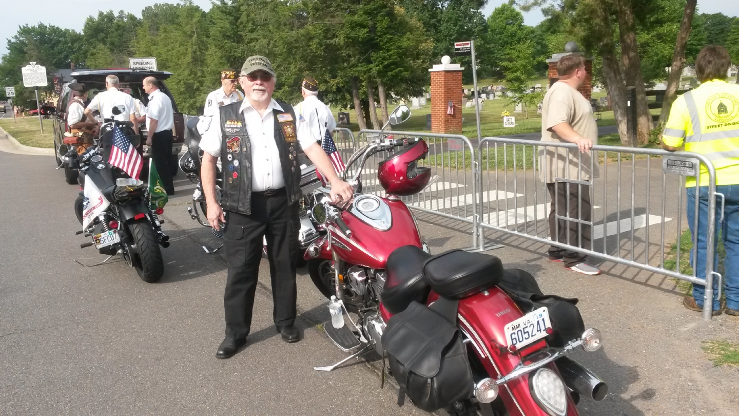 VFW Riders Gene Odum right before the 4th of July parade.